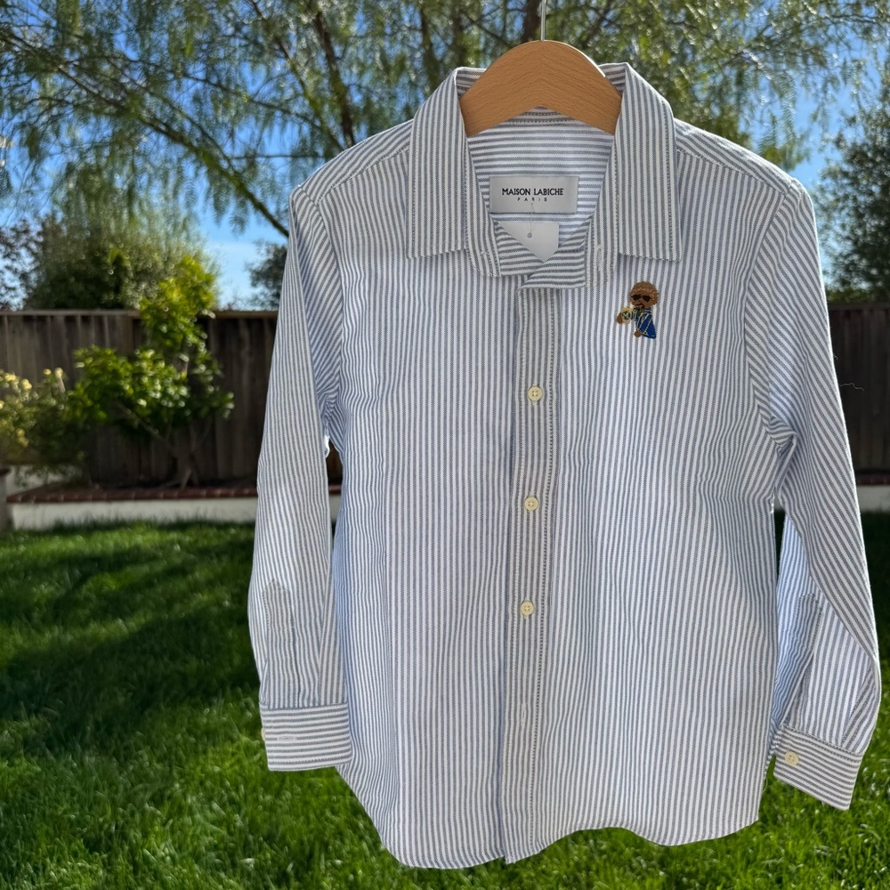 Maison Labiche Paris Coffee Dog Button-Front Shirt 6Y NWT